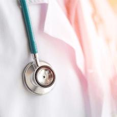 stethoscope on a doctor's neck