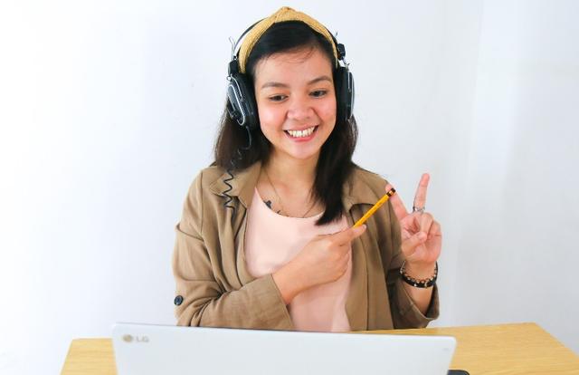 student working on schoolwork at home