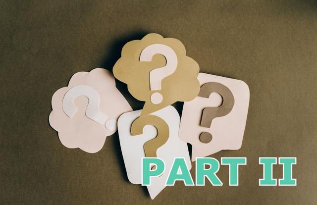 question marks cut out of paper with part ii superimposed