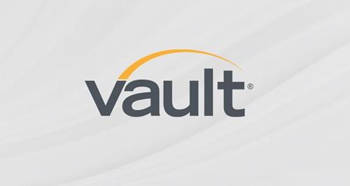 Vault logo on a grey background